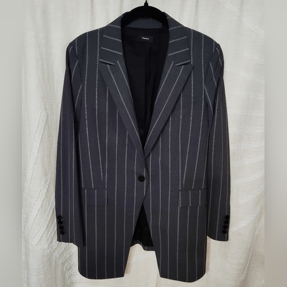 Theory Striped stretch blazer - Picture 4 of 5